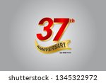 37 year anniversary golden... | Shutterstock .eps vector #1345322972