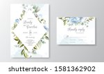 beautiful floral wreath wedding ... | Shutterstock .eps vector #1581362902