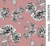 rose flowers seamless pattern... | Shutterstock . vector #258409298