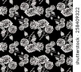 rose flowers seamless pattern... | Shutterstock . vector #258409322