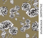 rose flowers seamless pattern... | Shutterstock .eps vector #260954762