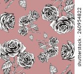 rose flowers seamless pattern... | Shutterstock .eps vector #260954822