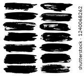 set of brush stroke   black ink ... | Shutterstock .eps vector #1240068262