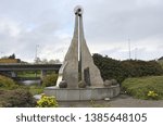 Small photo of 30th April 2019, Drogheda, Ireland. Shafts of Light fibre optic lit monument on Wellington Quay, Drogheda. Sculpture by Ronan Halpin and erected in 1997.