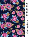 seamless pattern with flowers... | Shutterstock .eps vector #1222322335