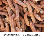 brown old rusty metal chain links