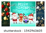 merry christmas green  cyan ... | Shutterstock .eps vector #1542963605