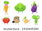 multicolor cute vegetable... | Shutterstock .eps vector #1910449285