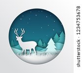 deer on mountain ilustration of ... | Shutterstock .eps vector #1234753678