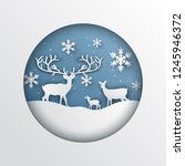 deer on mountain ilustration of ... | Shutterstock .eps vector #1245946372