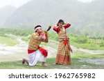 Small photo of Young People dancing Bihu. Rongali Bihu or Bohag bihu is the festival of Assam celebrated in the month of April and Assamese New year