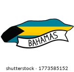 the bahamas country flag map... | Shutterstock . vector #1773585152