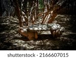 Small photo of Superior, AZ, USA - May 2022: Turtle bench at Boyce Thompson Arboretum
