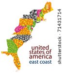 Usa East Coast Vector Map