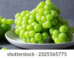 Shine Muscat, Green grapes on marble background