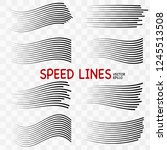 speed lines isolated. set of... | Shutterstock .eps vector #1245513508
