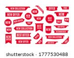 collection of red promo badges... | Shutterstock .eps vector #1777530488