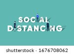 social distancing concept... | Shutterstock .eps vector #1676708062