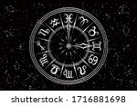 round frame with zodiac signs.... | Shutterstock .eps vector #1716881698