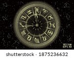 golden round frame with zodiac... | Shutterstock .eps vector #1875236632