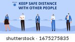 poster keep a safe distance... | Shutterstock .eps vector #1675275835