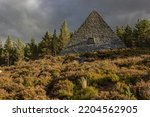 Small photo of Prince Albert's Cairn overlooking the Balmoral estate in Scotland, frontal view