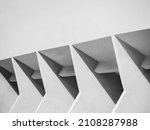 Small photo of Architecture details Concrete wall pattern Geometric quirk Background