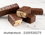 Stack Of Chocolate Bars On The...
