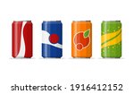 soda in colored aluminum cans... | Shutterstock .eps vector #1916412152