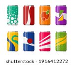 soda in colored aluminum cans... | Shutterstock .eps vector #1916412272