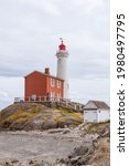 Small photo of Victoria, BC, Canada - April 3, 2021: Fort Rodd Hill and Fisgard Lighthouse National Historic Site