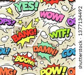 retro comic speech bubbles with ... | Shutterstock .eps vector #1377134492