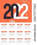 2022 calendar flat design with... | Shutterstock .eps vector #2067377462