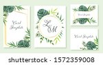 beautiful set of wedding card... | Shutterstock .eps vector #1572359008