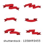 red ribbon banner on white... | Shutterstock .eps vector #1358493455