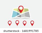 location map with red pin... | Shutterstock .eps vector #1681991785