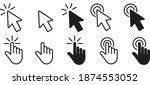 pointer click icon set . cursor ... | Shutterstock .eps vector #1874553052