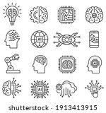 artificial intelligence icon... | Shutterstock .eps vector #1913413915