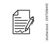 pen signing a contract icon... | Shutterstock .eps vector #1937358445