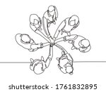 one single line drawing group... | Shutterstock .eps vector #1761832895