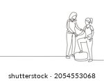 single one line drawing woman... | Shutterstock .eps vector #2054553068