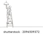 single continuous line drawing... | Shutterstock .eps vector #2096509372