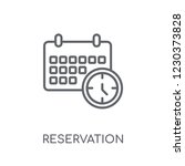 Reservation linear icon. Modern outline Reservation logo concept on white background from Hotel and Restaurant collection. Suitable for use on web apps, mobile apps and print media.