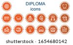 editable 14 diploma icons for... | Shutterstock .eps vector #1654680142