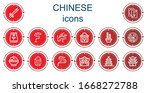 editable 14 chinese icons for... | Shutterstock .eps vector #1668272788