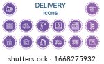 editable 14 delivery icons for... | Shutterstock .eps vector #1668275932