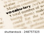 Definition Of Word Vocabulary...