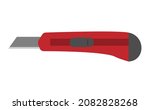 red cutter knife isolated... | Shutterstock .eps vector #2082828268