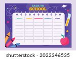 back to school time table... | Shutterstock .eps vector #2022346535