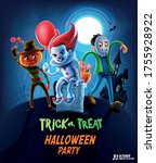 horror cartoon characters for... | Shutterstock .eps vector #1755928922